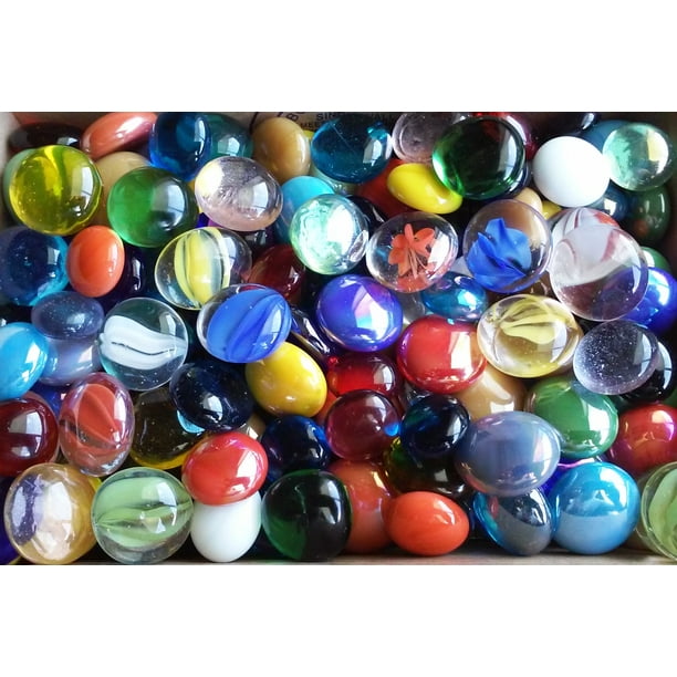 100 Black Glass Gems Baubles Pebbles Craft Art Mosaic Vase Filler Aquarium